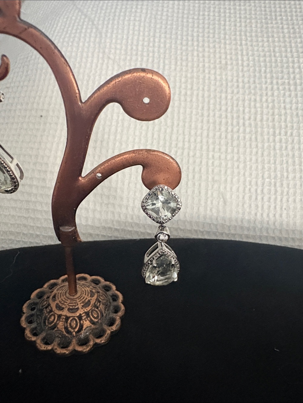 Praisiolite Teardrop Dangle Earrings - Sterling Silver - Picture 3 of 8